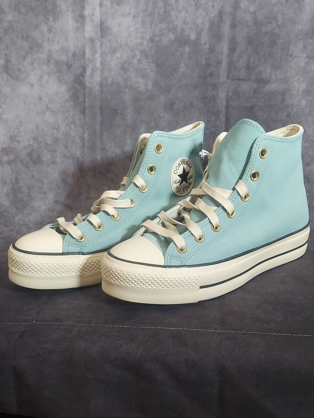 Converse Chuck Taylor All Star Lift Suede Platform Highs - Vernal Pool - Size 9